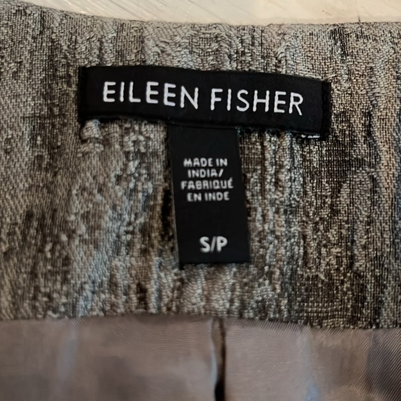 Eileen Fisher Rye Mirage Crinkle Jacquard Cotton Silk Long Jacket | size Small - Picture 5 of 8
